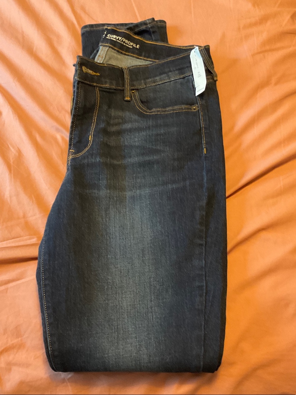 Old Navy Curvy Profile  Mid Rise Dark Indigo Straight Leg Jeans